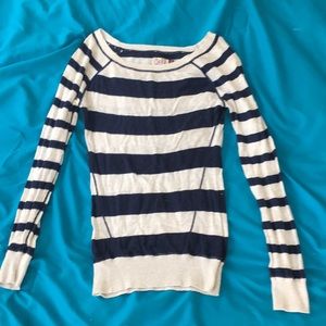 Blue and White Striped Sweater